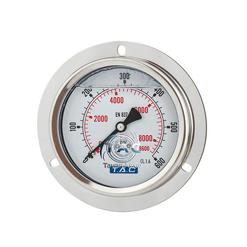 گیج فشار روغنی تابلویی صفحه 10 سانتی 600 بار