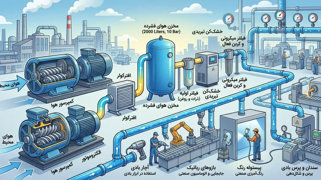 هوای فشرده چیست و چه کاربردی در صنعت دارد؟