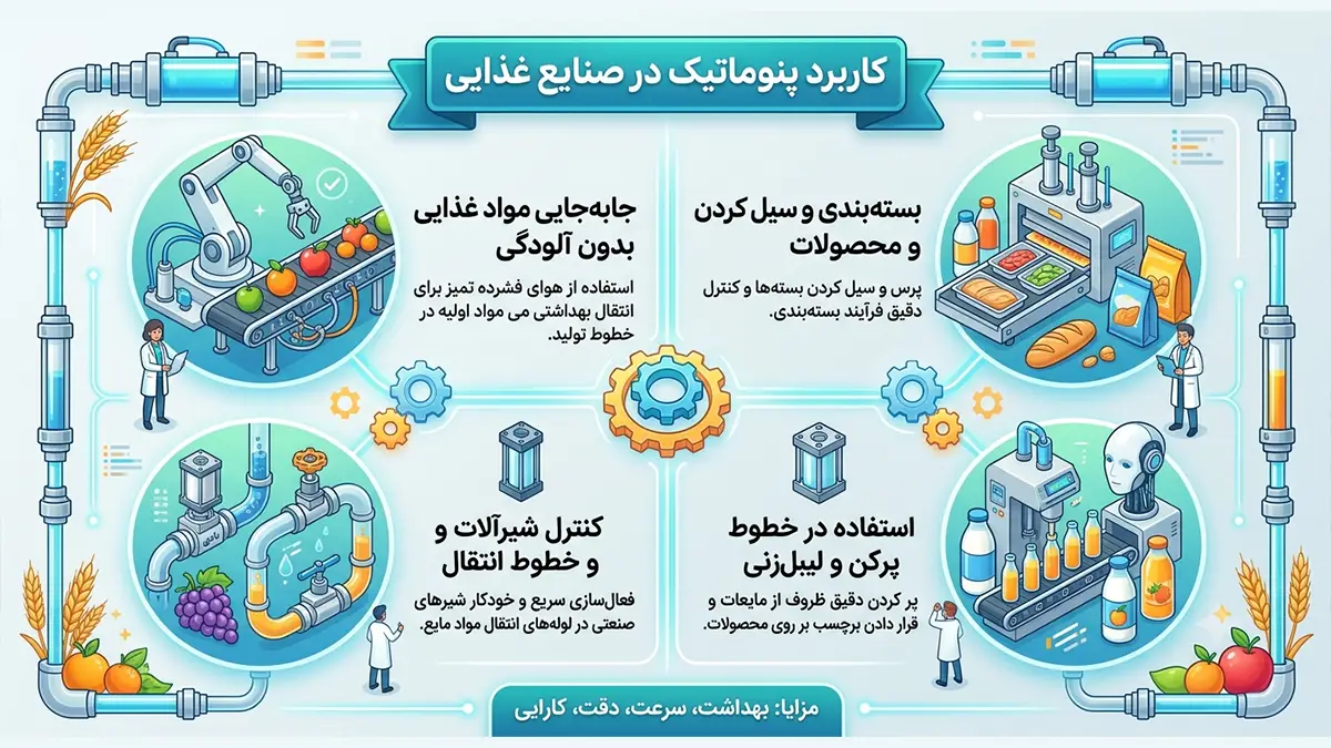کاربرد پنوماتیک در صنایع غذایی