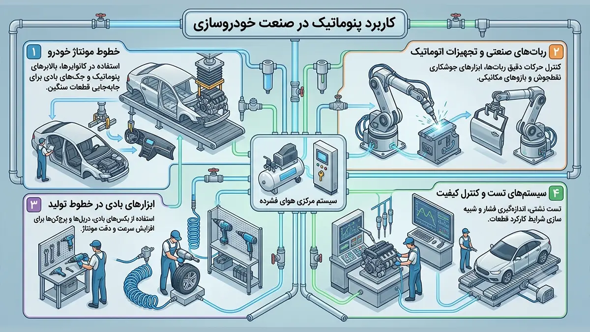 کاربرد پنوماتیک در صنعت خودروسازی